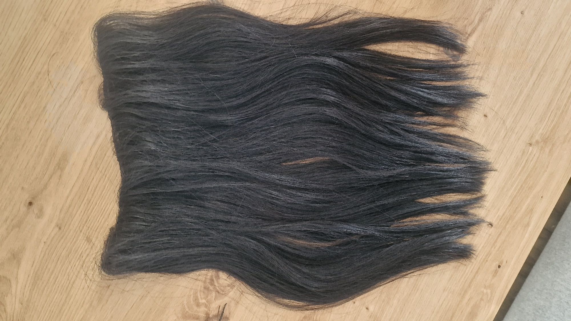 Czarne włosy naturalne hairband, hairtalk extensions na żyłce 40 cm