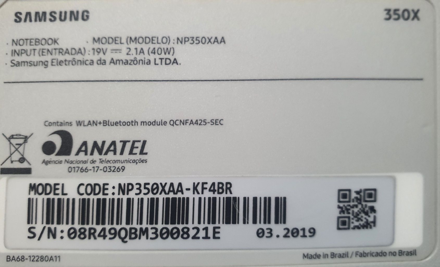 Portatil samsung
