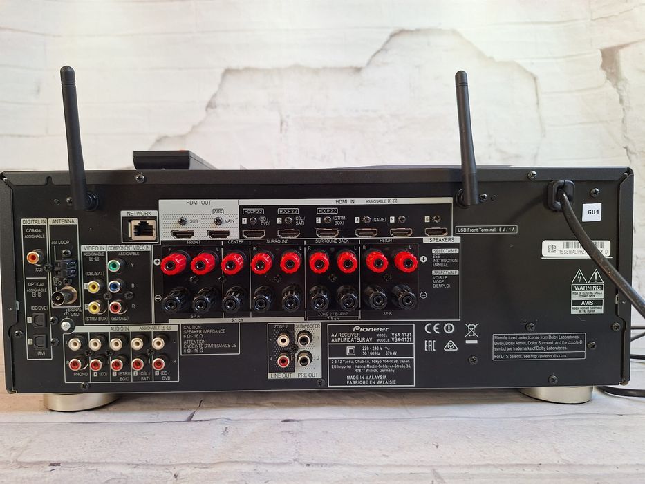 Mocny  Pioneer Vsx-1131  160W Wifi BT Atmos 4k60p  HDR Spotify 7.2