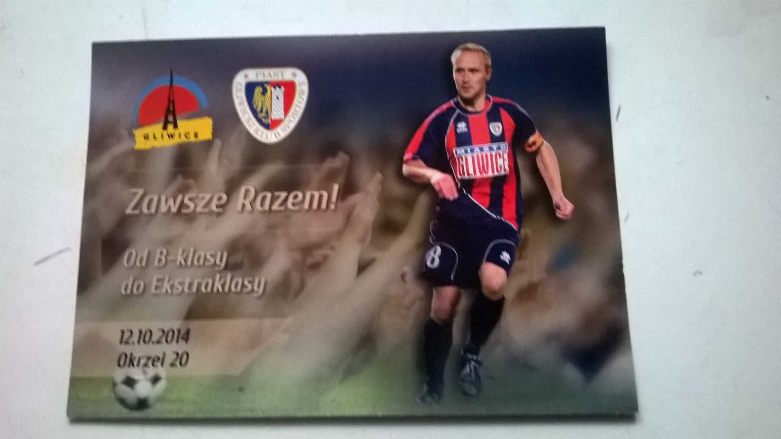 Bilet (wejściówka) okolicznościowy z 2014 r. - >PIAST< Gliwice