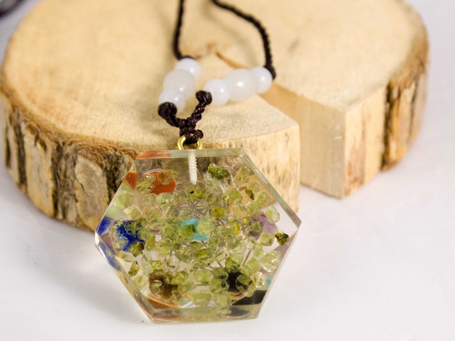 Piękny Naszyjnik Turmalin Obsydian Oko Tygrysie Sześcian Metatrona