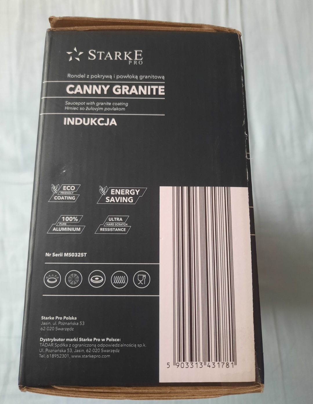Nowy Rondel granitowy z pokrywką Canny Granite Starke Pro 1,7 l