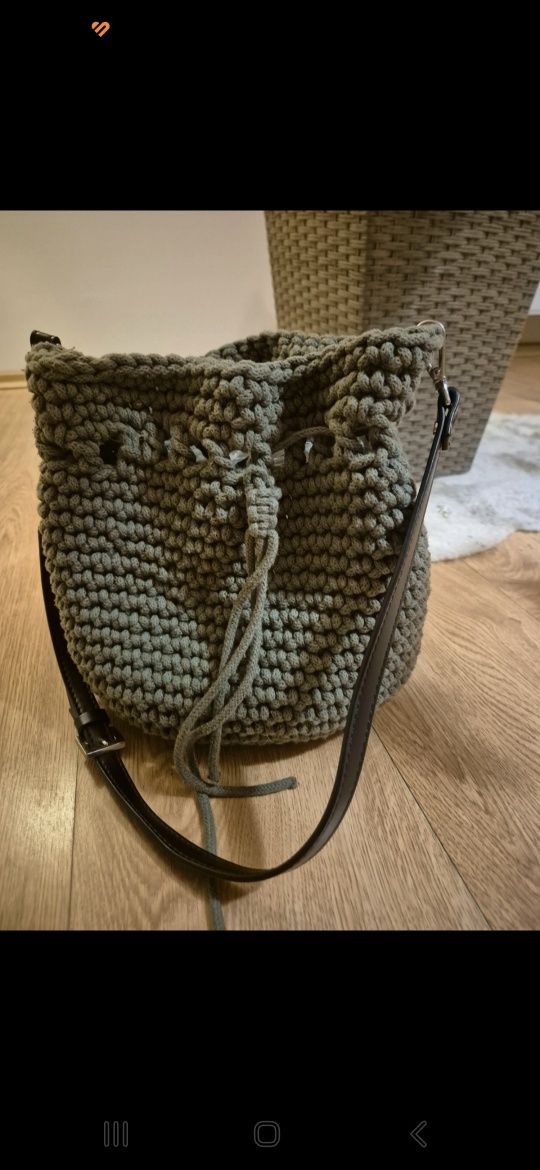 Torebka khaki sznurek
