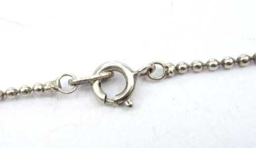 Vintage Stary srebrny łańcuszek splot kulkowy kulki 41cm 1,8mm