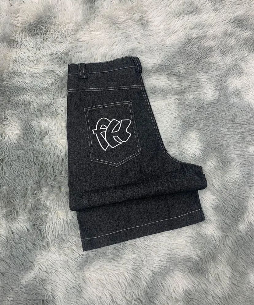 Широкі Шорти Довгі Джинсові Jaded London Чорні JNCO Skater Y2K SK8