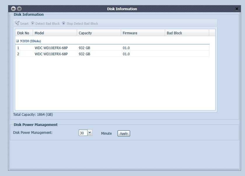 Server NAS Thecus N2520 + 2x1TB WD RED - sprawny, skonfigurowany RAID1