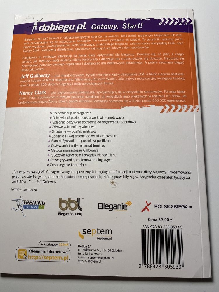 Książka - ,,Optymalna dieta dla biegaczy” Jeff Galloway, Nancy Clark