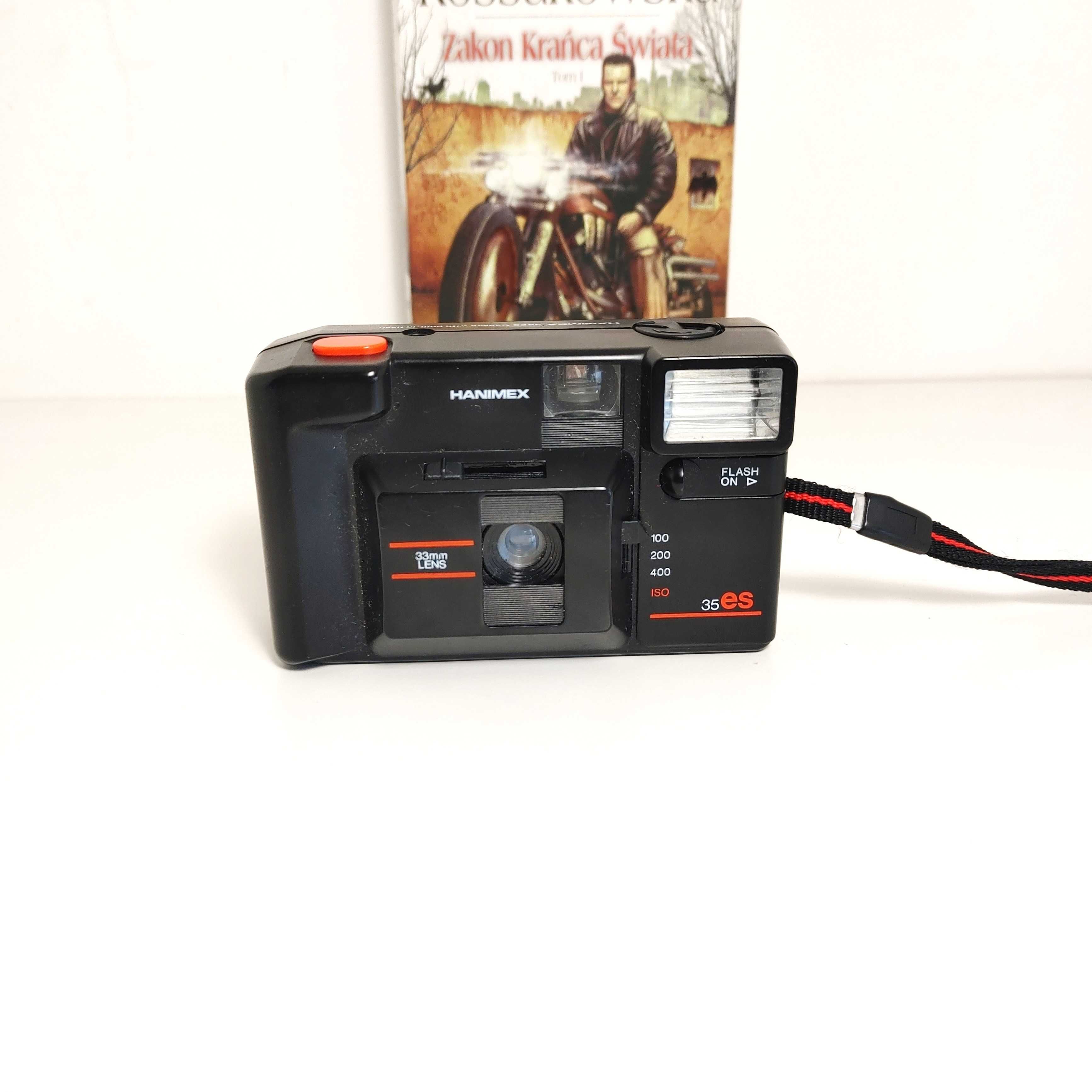 Designerski kompaktowy aparat analogowy HANIMEX 35es lata 80 te XX w