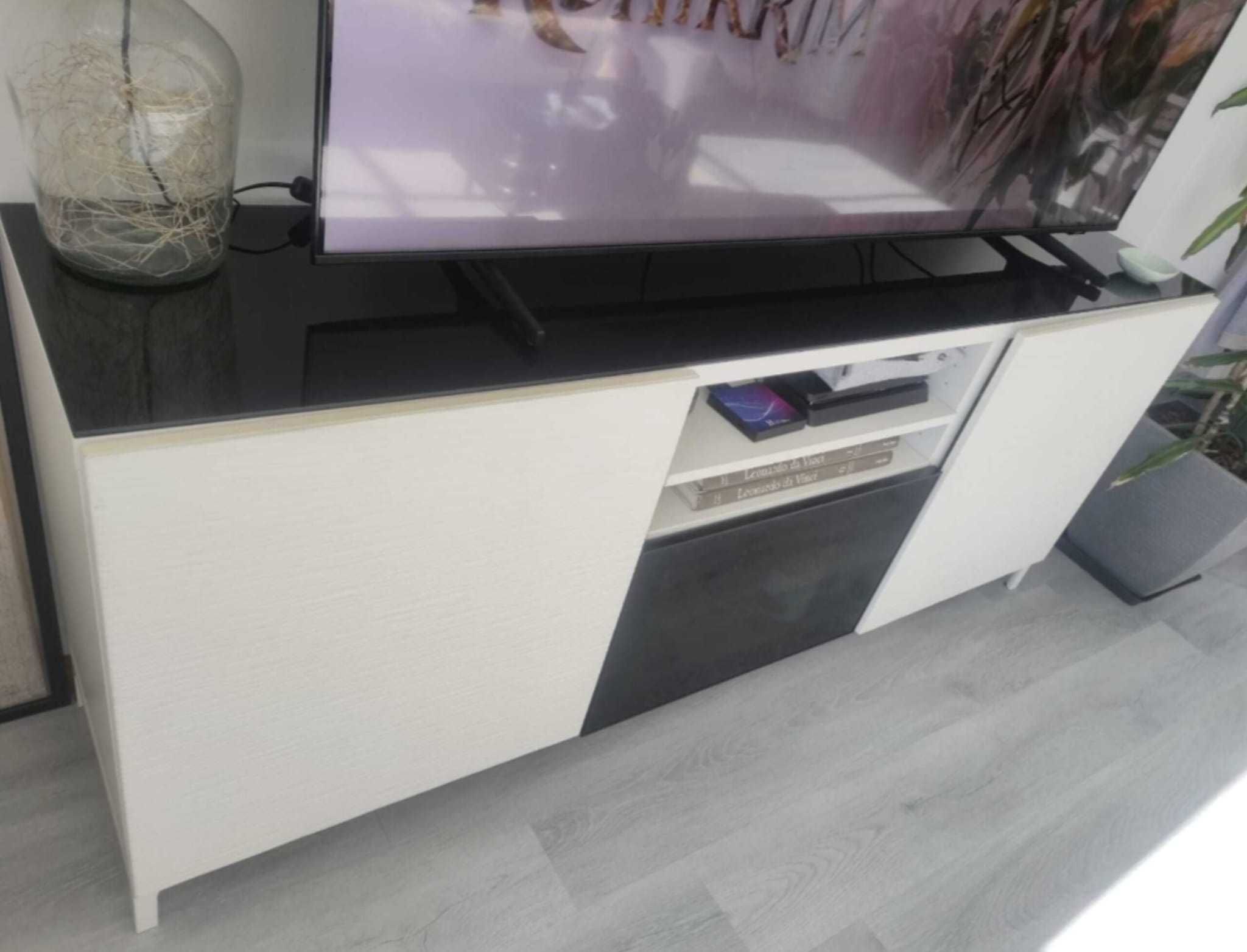 Móvel TV Ikea BESTA c/ Tampo em Vidro