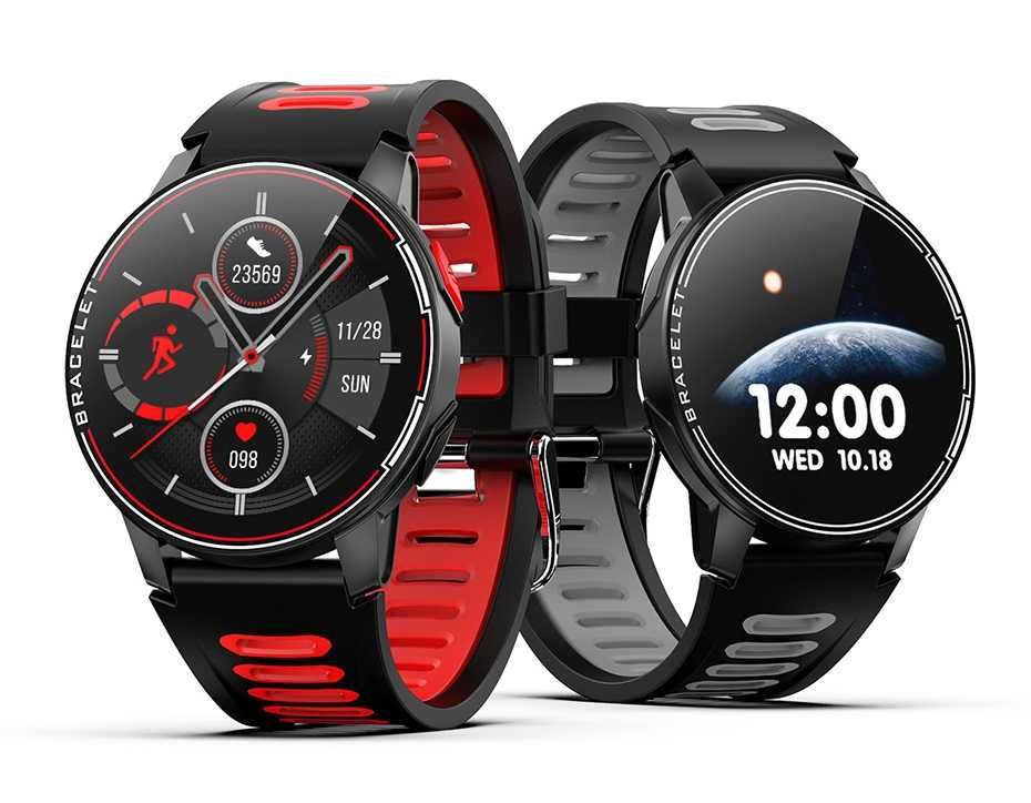 Smartwatch monitor de frequência cardíaca resistente a água.