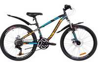 Велосипед 24" Discovery FLINT AM черно-синий с оранжевым, подростковый