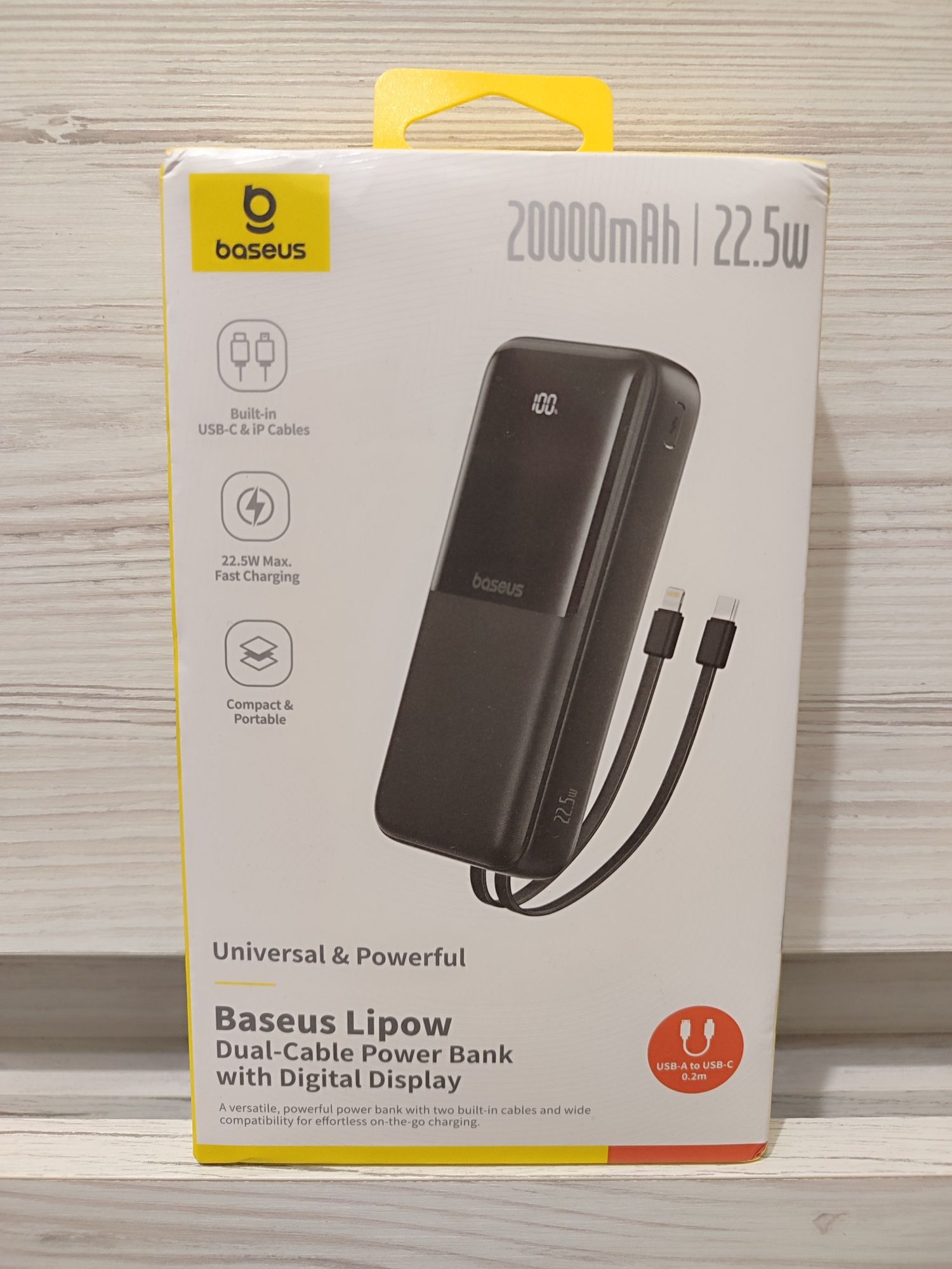 Новий powerbank повербанк Baseus Lipow 20000mAh 22.5W Оригінал