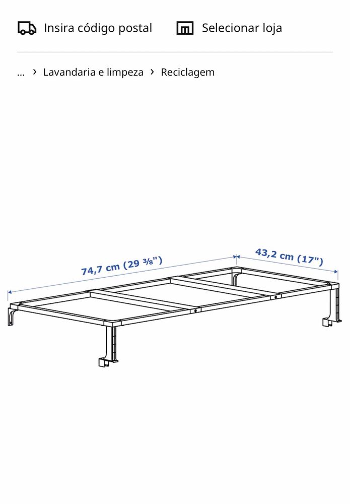 Suporte Ikea para caixotes do lixo - usar com gama Maximera