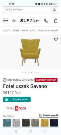 Fotel uszak savano żółty slf24