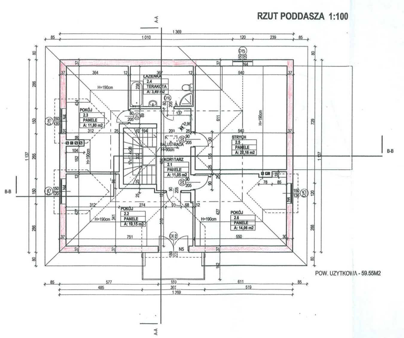 1/2 udziałów; Działka 1269m2 Dom 242m2