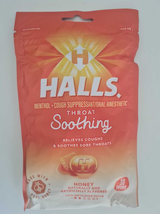 Pastilha Halls para tosse e garganta - Mel - 30 unidades