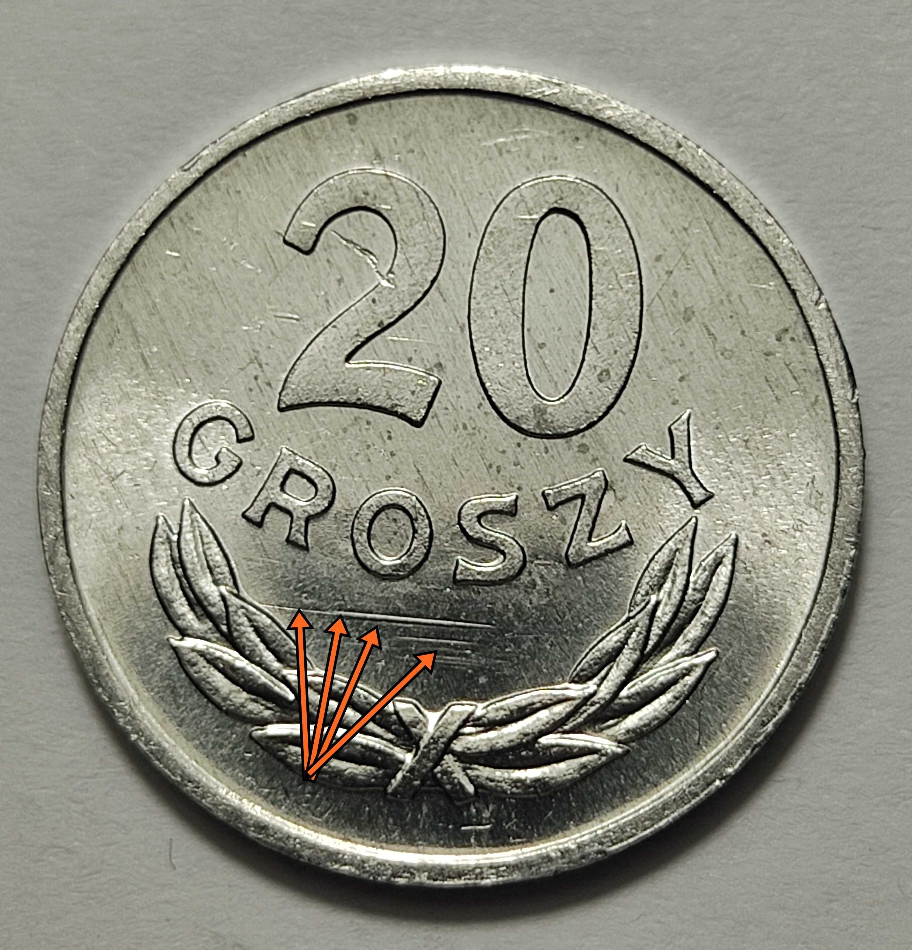 20 gr 1985 r., destrukt - "groszy" na trawce - C6