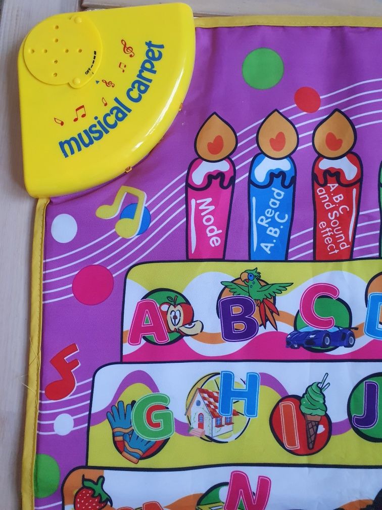 Mata muzyczna interaktywna edukacyjna alfabet po angielsku tort urodzi