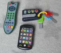Trzy zabawki interaktywne pilot, telefon, klucze Infini Fun