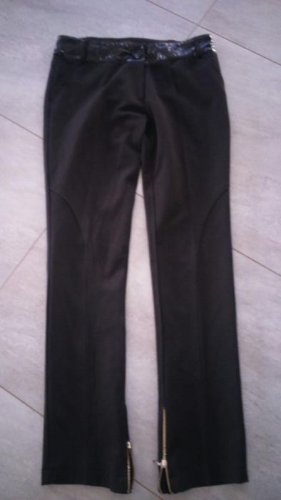 Nowe czarne spodnie chinosy rurki cygaretki z zamkami
