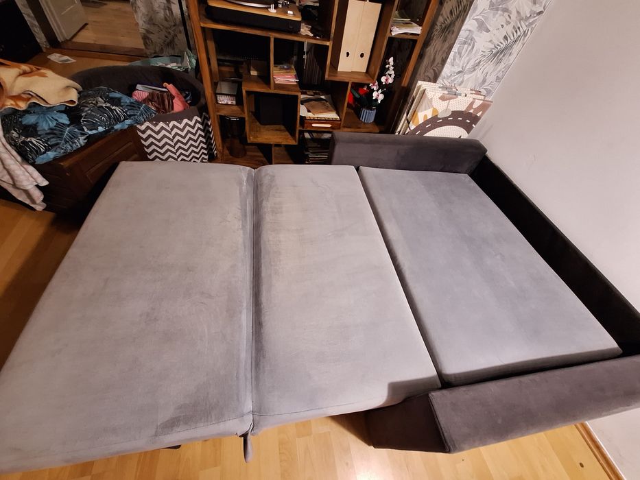 Sofa amerykańska rozkładana szara