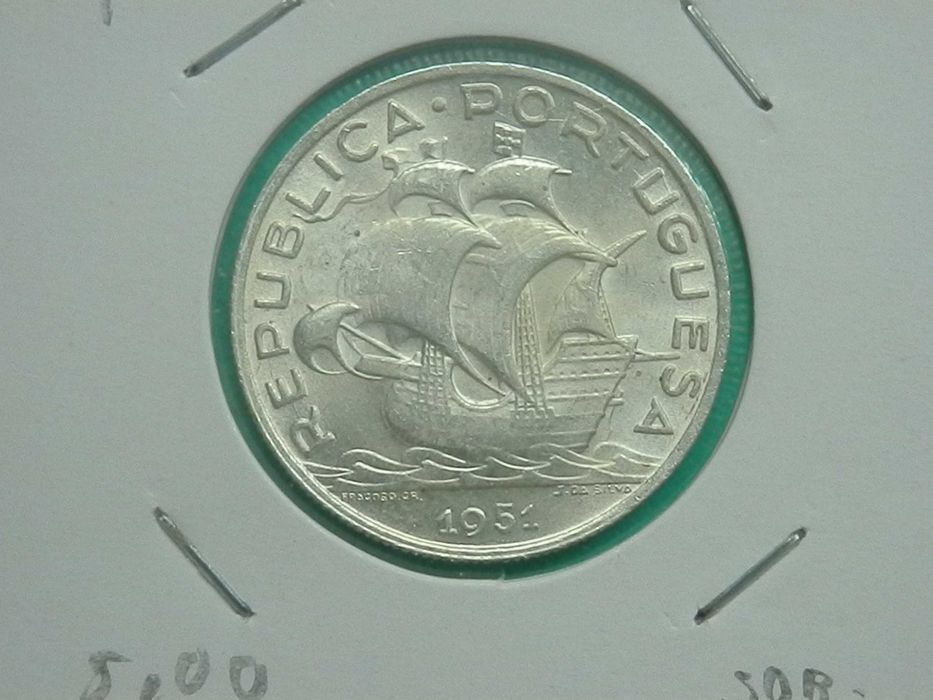 1180 - República: 5$00 1951 prata, soberba, por 8,00