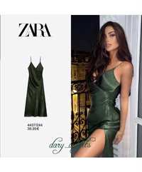 Атласное платье zara