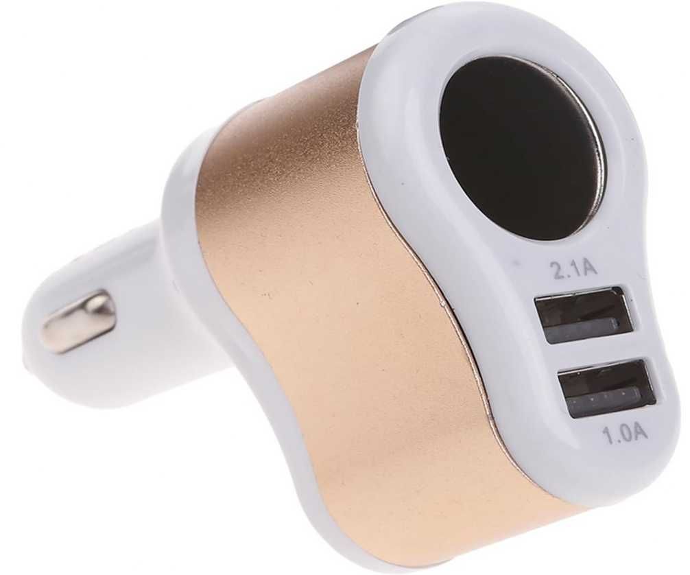 Ładowarka Samochodowa 2 Porty USB Z Gniazdem Zapalniczki 12/24 V