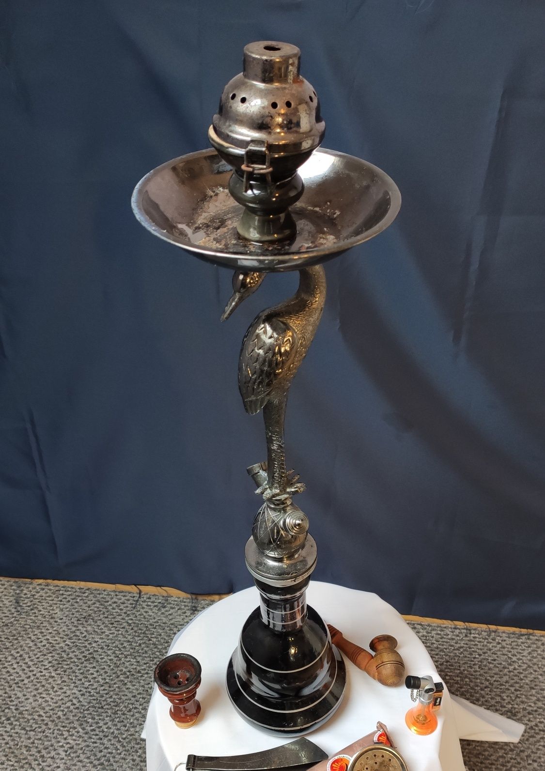 Fajka wodna Shisha z Czaplą zestaw + fajka drewniana gratis