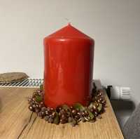 Świąteczny stroik na grubą świeczkę