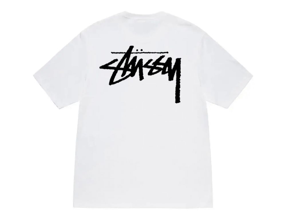 Мужские футболки Stussy Two-sides Logo стусси черный белый цвет