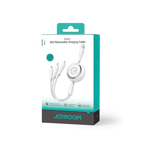 Kabel zwijany 3w1 Joyroom S-a40 Colorful Series Usb-a do Usb-c / Light