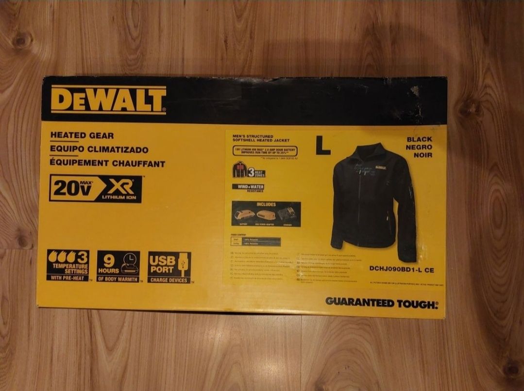 Kurtka Dewalt akumulator ładowarka adapter softshell podgrzewana