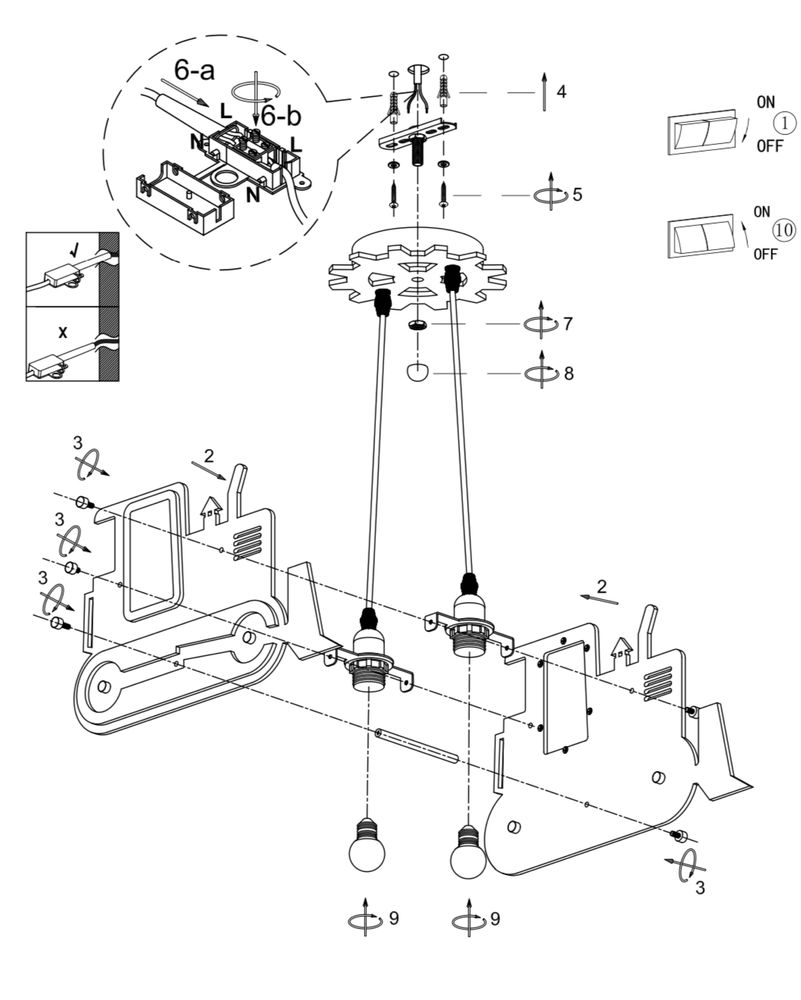 Lampa wiszaca spychacz / żyrandol do pokoju dziecięcego