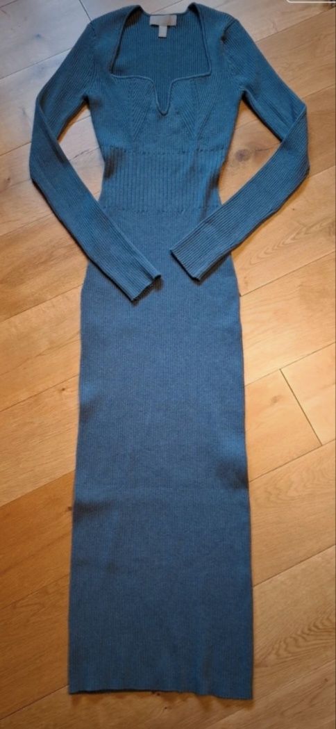Sukienka midi w prążki XS/S H&M