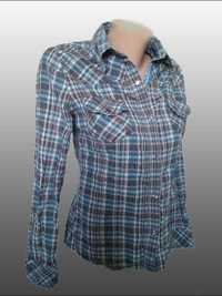 Бавовняна сорочка блуза в клітинку підліткова коттонова на кнопках