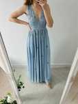 Śliczna suknia maxi zdobiona baby blue wesele 42 XL
