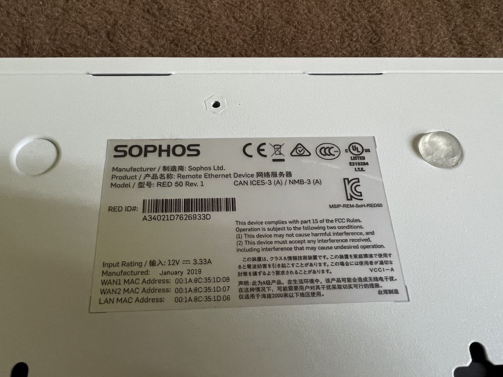 Remote Ethernet Device Sophos Red 50