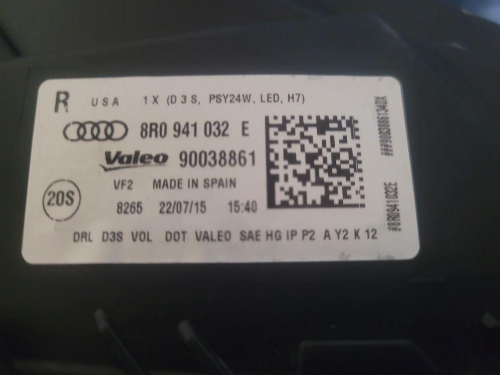 Audi Q5 8R lift 2015r lampa prawa skretna USA kapletna z modułami