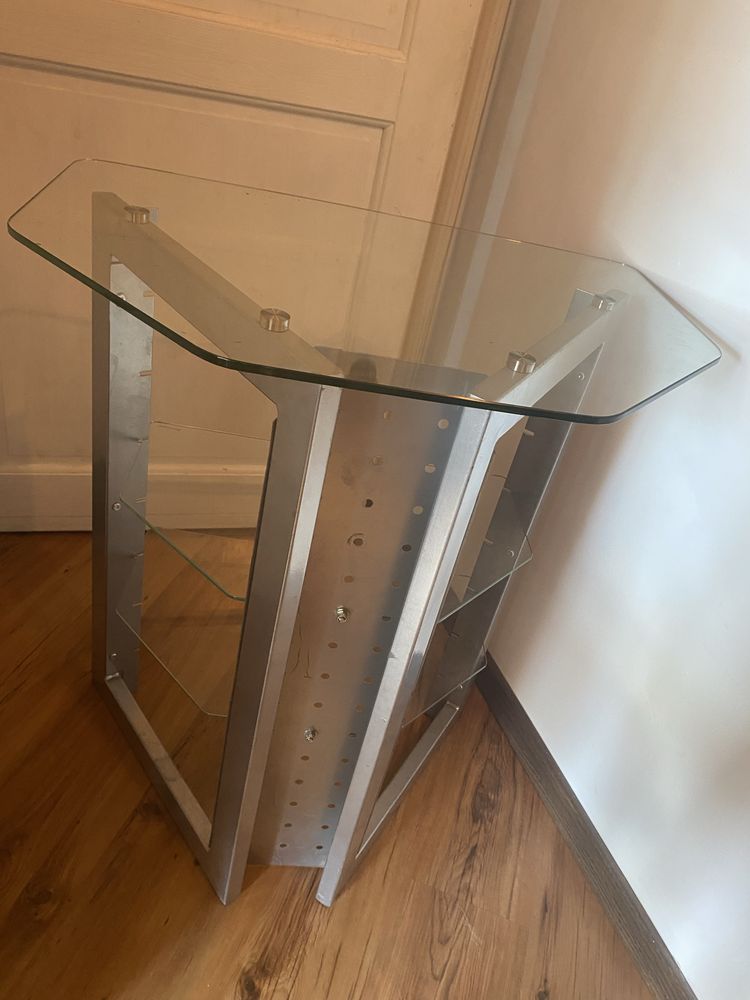 STOLIK RTV  inox + szkło hartowane JAKOŚĆ !!!