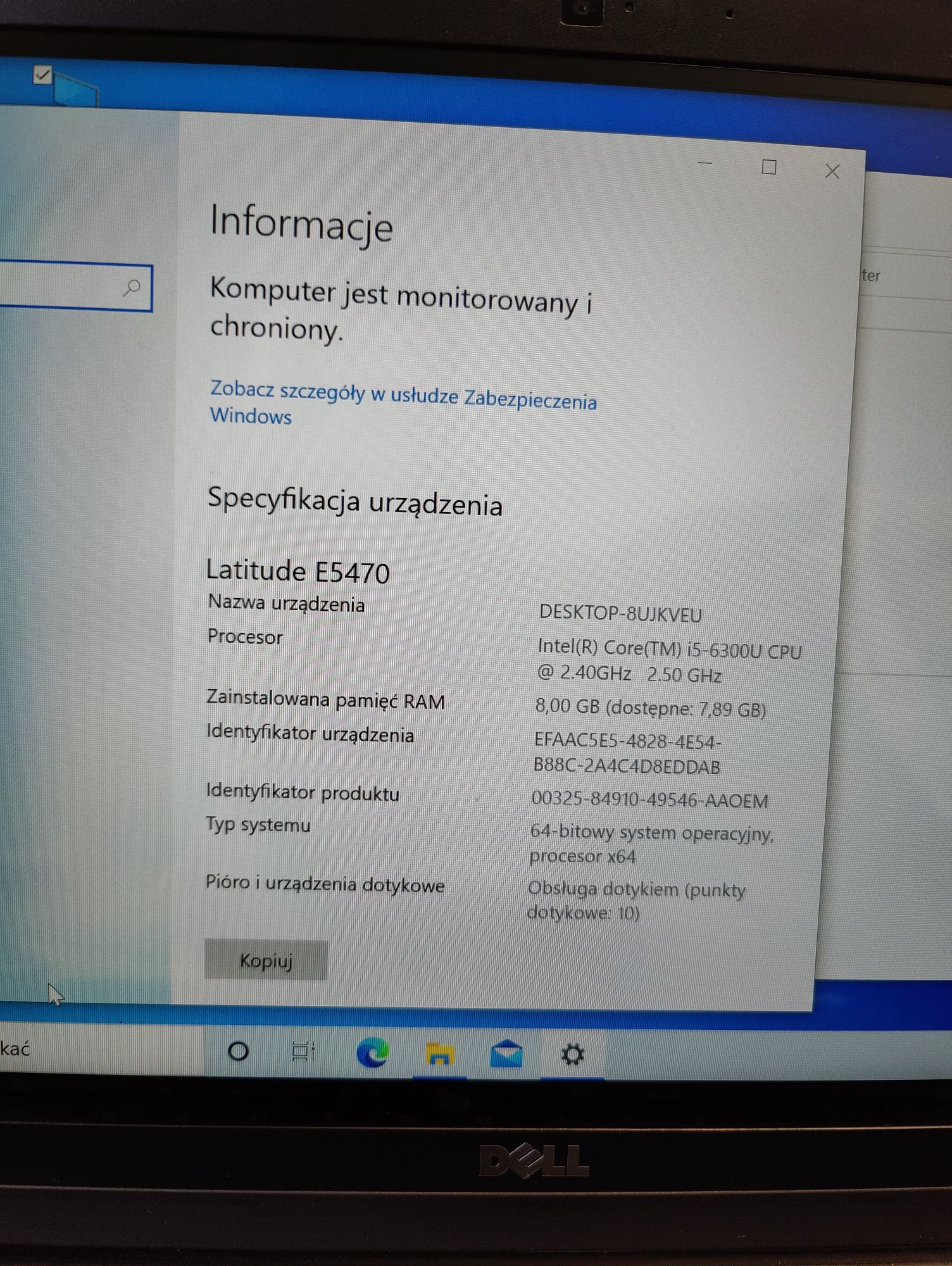 Dell latitude  E5470, dotykowy ekran! Core i5 6300, 8GB RAM, 256SSD