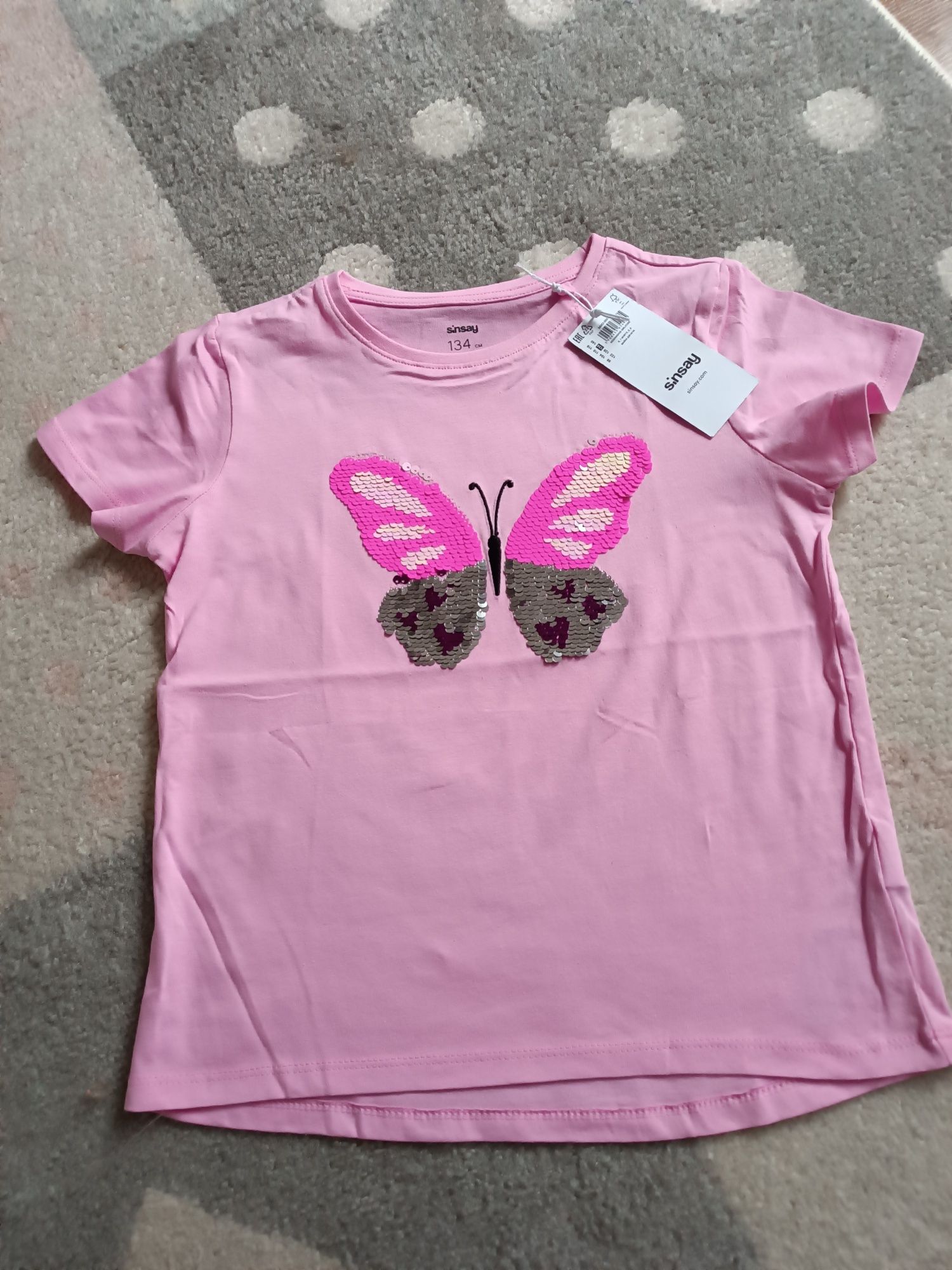 Nowa bluzka t-shirt dziewczęca r.134 Sinsay