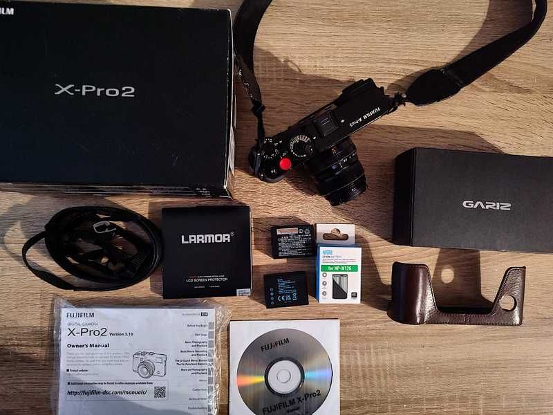 Fujifilm X-PRO2 MEGA ZESTAW Fuji Pudełko, baterie, half-case