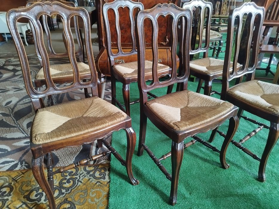krzesła salonowe drewniane Antyk Vintage 6 sztuk