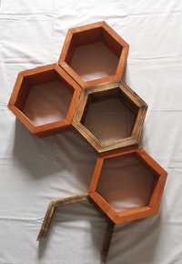 Półki 5szt drewno plaster miodu  heksagon