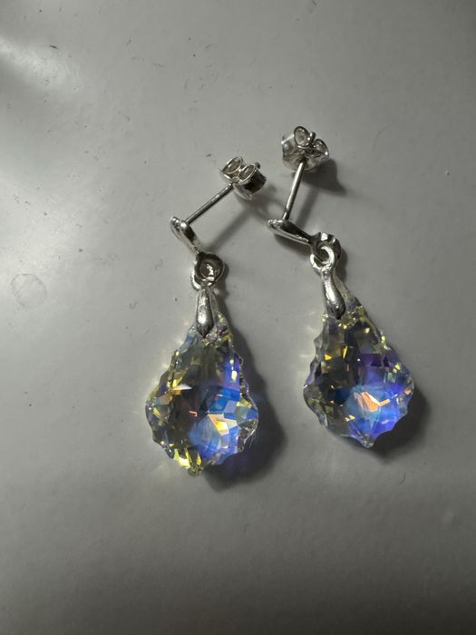 Swarovski kryształy kolczyki srebro