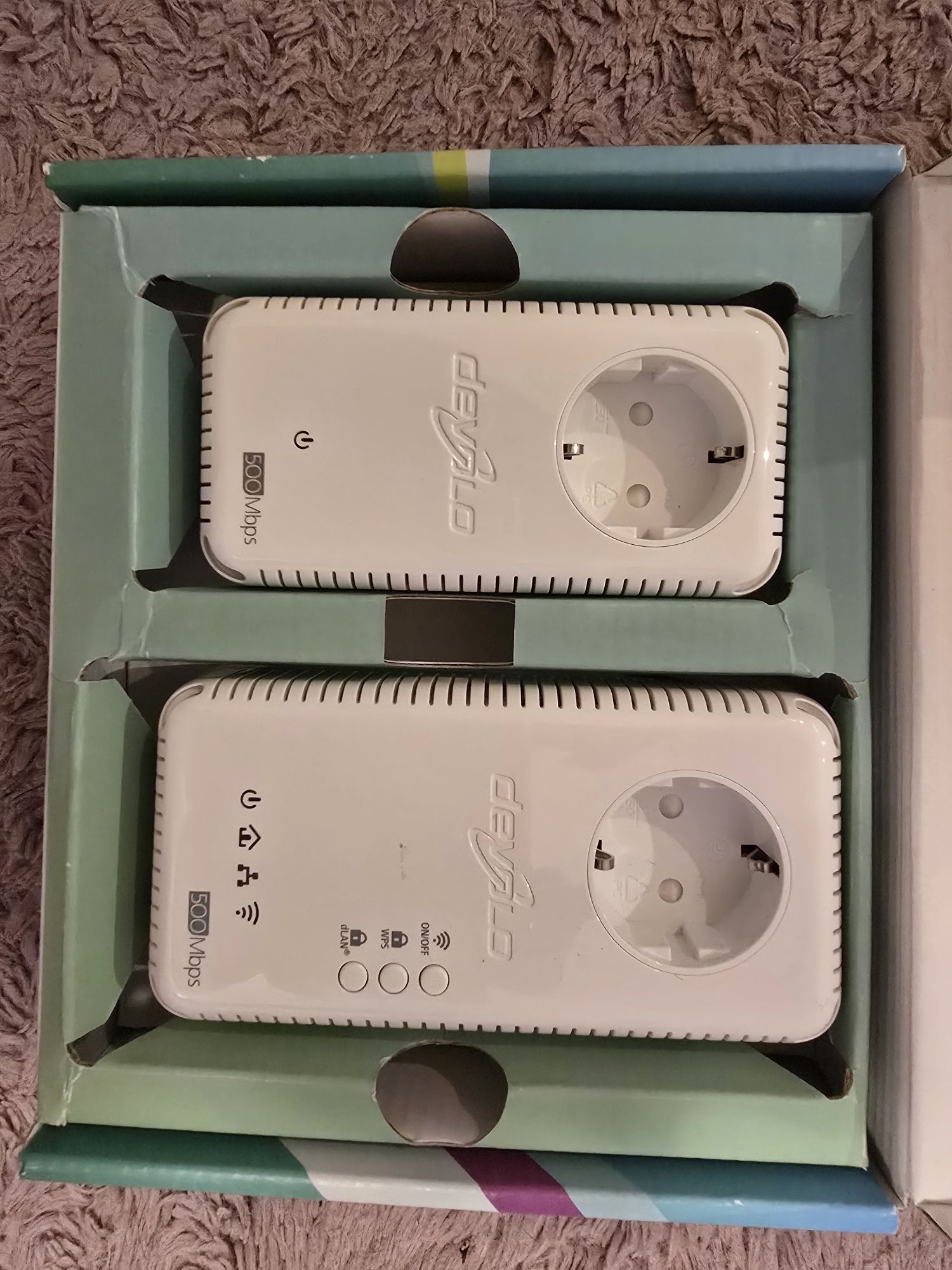 Zestaw 2x transmiterów sieciowych WiFi Powerline wzmacniacze sygnału