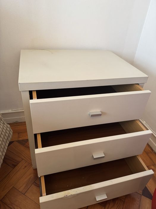 Mesas cabeceira, 3 gavetas