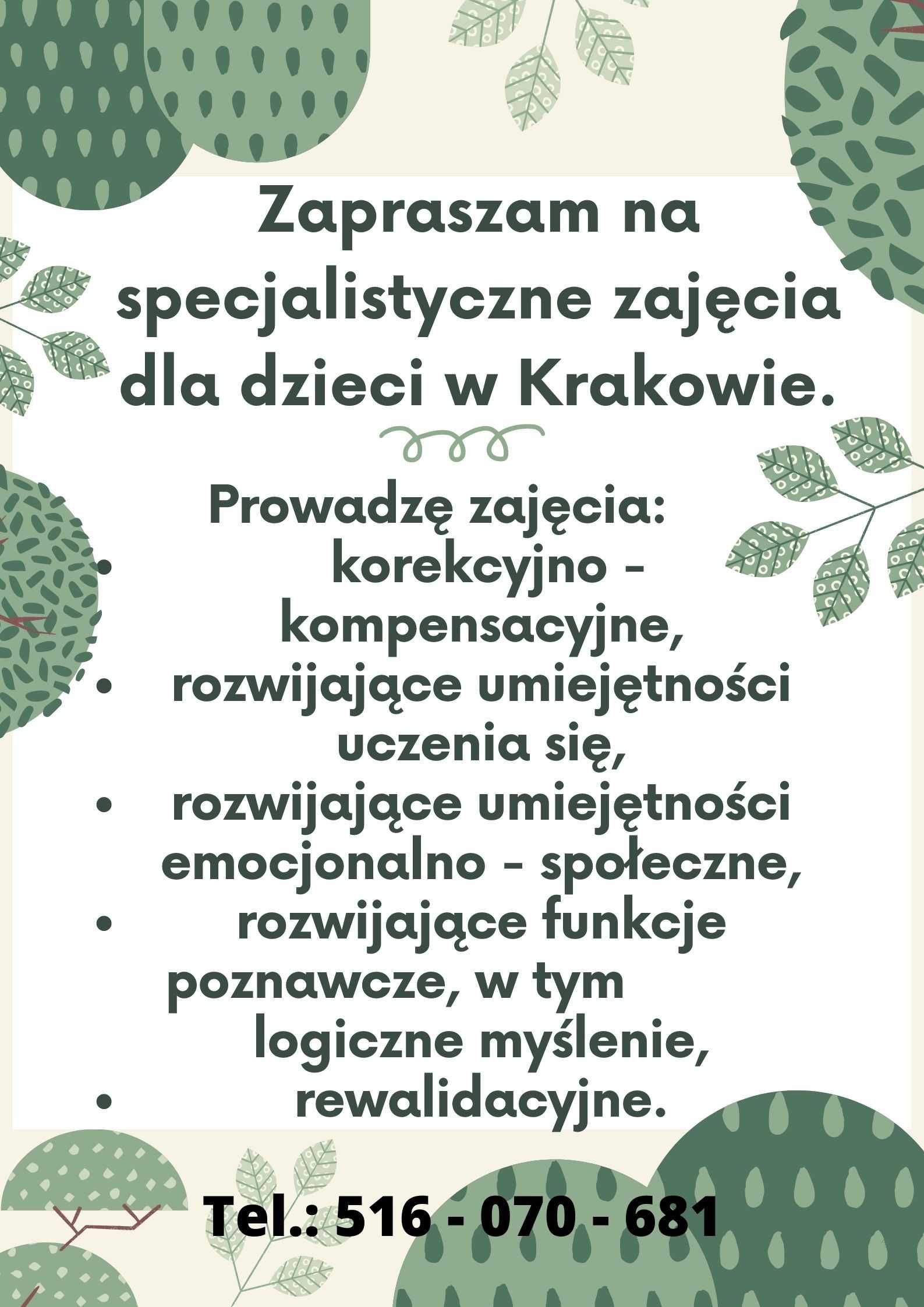 Pedagog/terapeuta zaprasza na korepetycje dzieci z orzeczeniem/opinią.