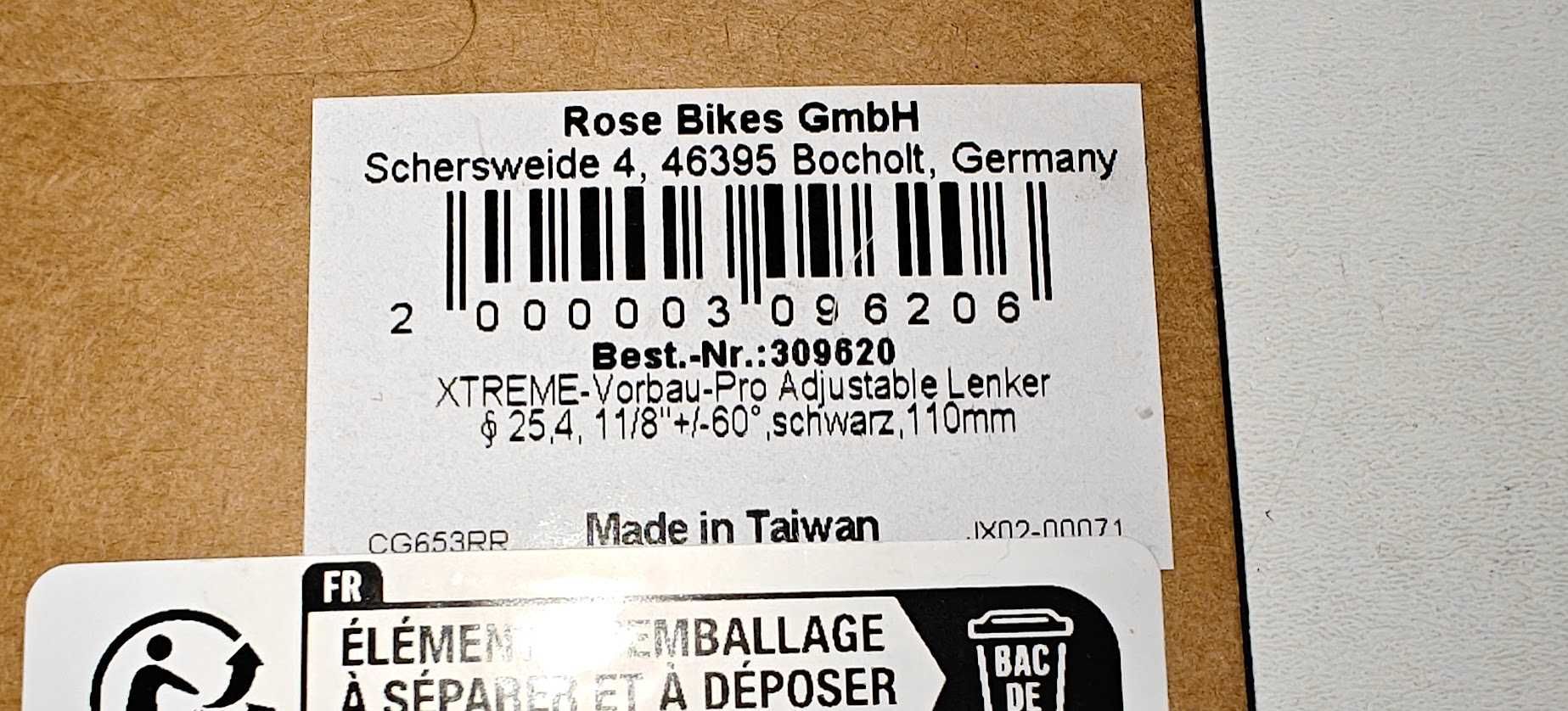 Mostek regulowany Rose Xtreme-Vorbau-Pro Adj. Lenker 25.4, 11/8" +/-60